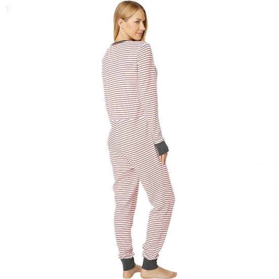 L.L.Bean Mini Waffle One-Piece Nautical Red Stripe ID-DzFMHupP