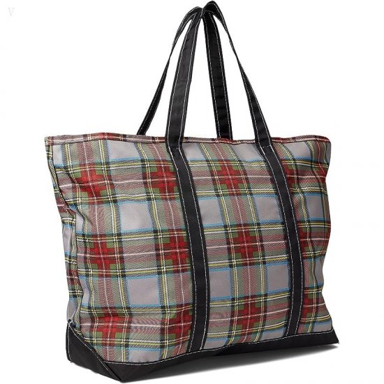 L.L.Bean Everyday Lightweight Tote Plaid Large Grey Stewart ID-5nHDLVJF