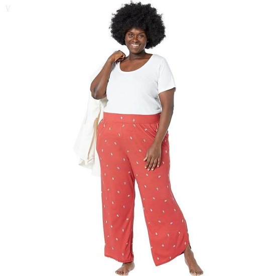 L.L.Bean Plus Size Restore Sleep Pants Print Deep Coral Print ID-Yh818bnU