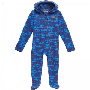 L.L.Bean Fitness Fleece Bunting (Infant) Deep Sapphire/Mountain Print ID-yFk43ElK