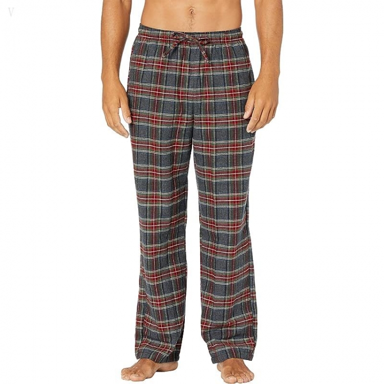L.L.Bean Scotch Plaid Flannel Sleep Pants Regular Grey Stewart ID-iTztfT8R - Click Image to Close