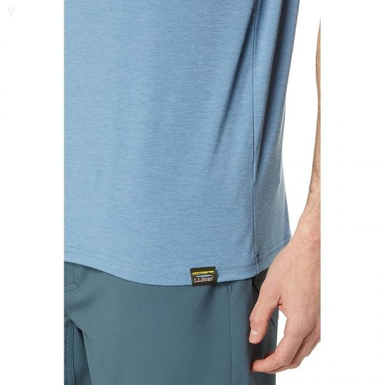 L.L.Bean Everyday SunSmart Tee Short Sleeve Bayside Blue ID-xpt5NSxa