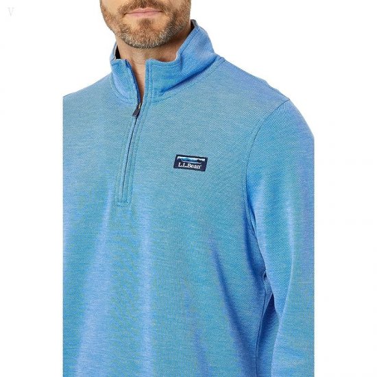 L.L.Bean Comfort Stretch Pique 1/4 Zip Long Sleeve Deep Sapphire ID-Ahu7ltSJ