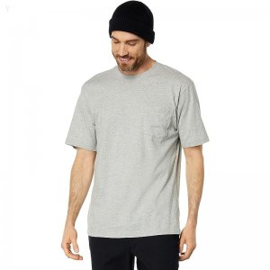 L.L.Bean Carefree Unshrinkable Tee with Pocket Short Sleeve Gray Heather ID-yutFdarE