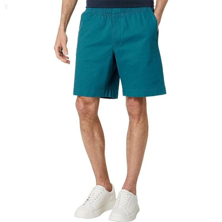 L.L.Bean Lakewashed Stretch Pull-On Khaki Shorts Deep Turquoise ID-h1IhkpyB - Click Image to Close