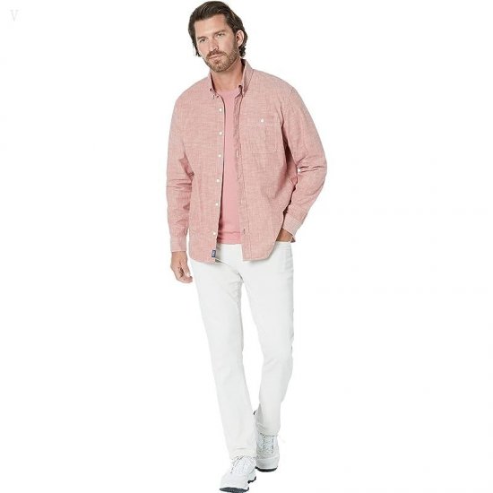 L.L.Bean Comfort Stretch Chambray Shirt Long Sleeve Traditional Fit Pale Sienna ID-awMlCnDK