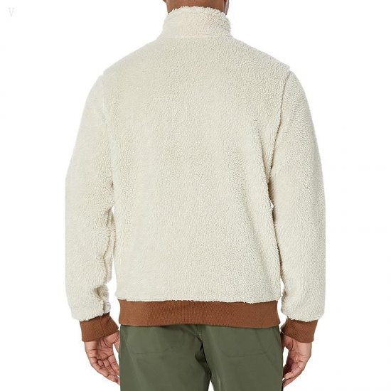 L.L.Bean Bean\'s Sherpa Fleece Jacket Regular Soapstone/Forest Shade ID-0yGahxYW