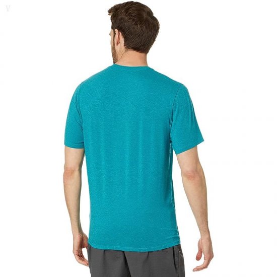 L.L.Bean Comfort Stretch Pima Short Sleeve Tee Shirt Deep Azure Heather ID-GrD5LAiL