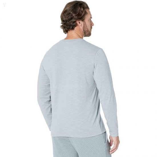 L.L.Bean Explorer Slub Tee Long Sleeve Henley Quarry Gray ID-O2ZYEWMc