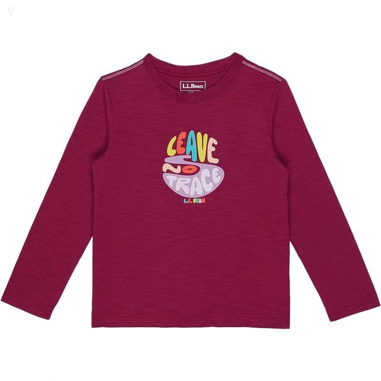 L.L.Bean Graphic Tee Glow in the Dark Long Sleeve (Big Kids) Plum Berry Leave No Trace ID-vROimbyU - Click Image to Close