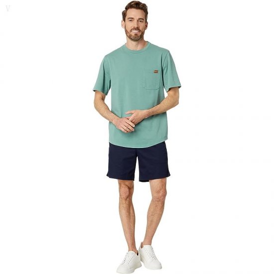 L.L.Bean BeanBuilt Cotton Pocket Tee Short Sleeve Sea Pine ID-6bCzvo8C