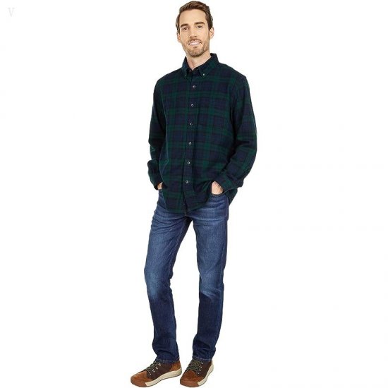 L.L.Bean Scotch Plaid Flannel Traditional Fit Shirt Black Watch ID-YWy3ceri