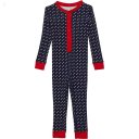 L.L.Bean Organic Cotton Fitted One-Piece (Little Kids) Classic Navy Bird's Eye ID-EiTaoYPG