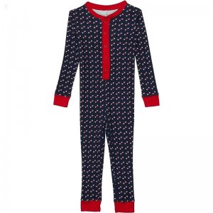 L.L.Bean Organic Cotton Fitted One-Piece (Little Kids) Classic Navy Bird's Eye ID-EiTaoYPG