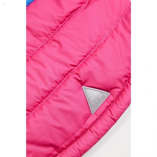 L.L.Bean Bean\'s Down Jacket Color-Block (Big Kids) Pink Berry ID-USMKtjj7