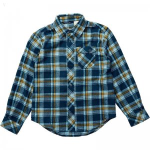 L.L.Bean Flannel Shirt (Big Kids) Deep Admiral Blue ID-HFKi2ukm