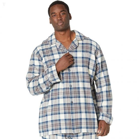 L.L.Bean Scotch Plaid Flannel Pajamas Tall Indigo Tartan ID-dPrYeTHv