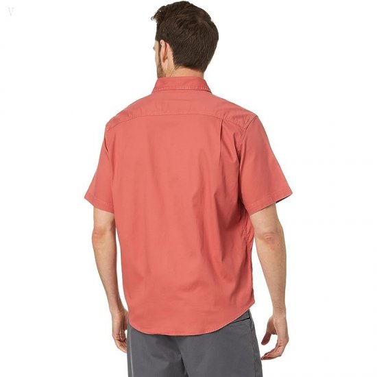 L.L.Bean Lakewashed Camp Shirt Short Sleeve Traditional Fit Mineral Red ID-M8SqcNqn