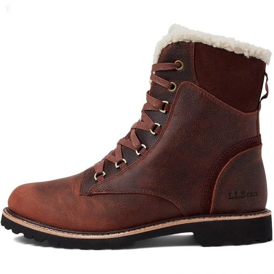 L.L.Bean Rugged Cozy Boot Lace-Up Russet Brown ID-bYEOQJ7P