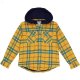 L.L.Bean Fleece Lined Flannel Shirt Hooded Plaid (Little Kids) Field Gold ID-YAFfYaFr