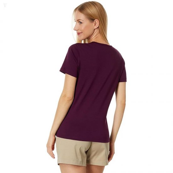 L.L.Bean Pima Crew Neck Short Sleeve Royal Plum ID-3yjvd8Tc