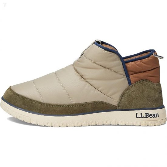 L.L.Bean Mountain Classic Quilted Ankle Boot Kelp Green/Coastal Sand ID-hUST4a2B