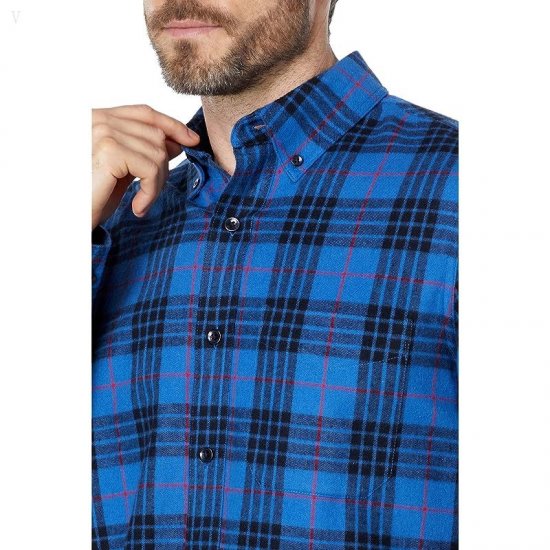 L.L.Bean Scotch Plaid Flannel Shirt Button-Down Slim Fit Morgan ID-Khi8gBE9