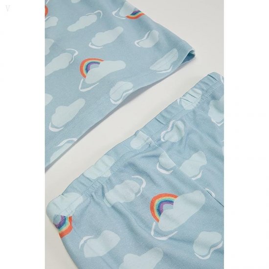 L.L.Bean Organic Cotton Fitted Pajamas (Big Kids) Foggy Blue Clouds ID-rRFgLZ63
