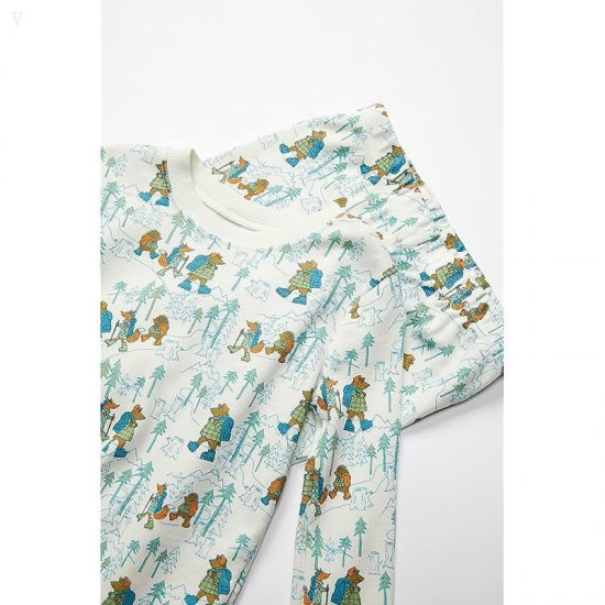 L.L.Bean Organic Cotton Fitted Pajamas (Little Kids) Cream Hiking Animals ID-TdNuFmCQ
