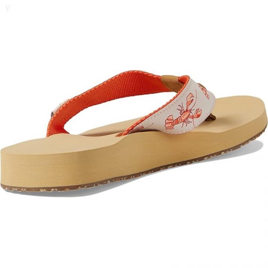 L.L.Bean Maine Isle Flip-Flop Sara Fitz Woven Paperwhite Lobster ID-dnvK9Wdu