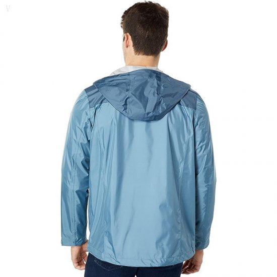 L.L.Bean Trail Model Rain Jacket Color-Block Slate/Storm Blue ID-CF0Anqfk