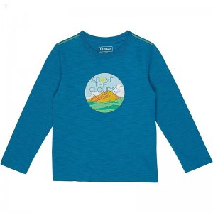 L.L.Bean Graphic Tee Glow in the Dark Long Sleeve (Big Kids) Marine Blue Above The Clouds ID-R6w7JqyL