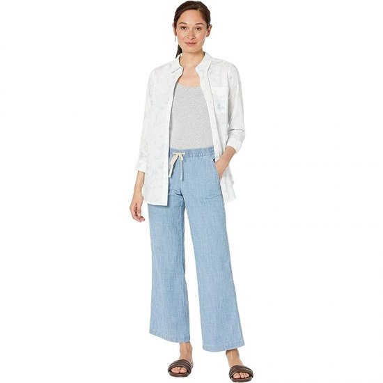 L.L.Bean Lakewashed Pull-On Chambray Wide Leg Pants Chambray ID-z1uHETtu