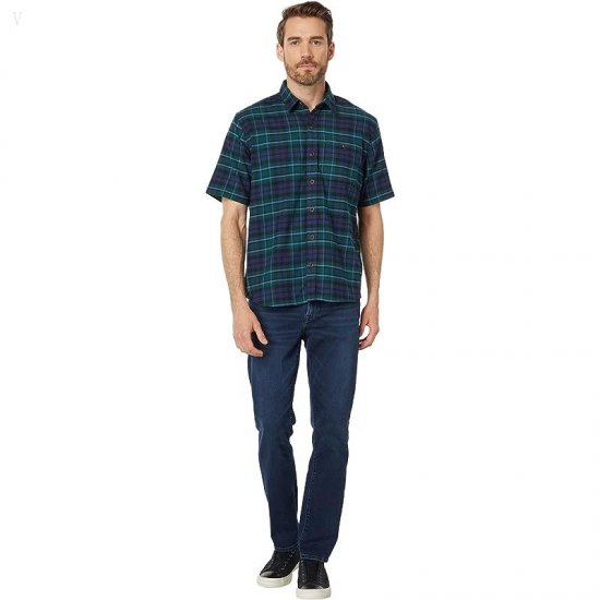 L.L.Bean BeanFlex All Season Flannel Shirt Short Sleeve Traditional Fit MacCallum ID-sknozgHy