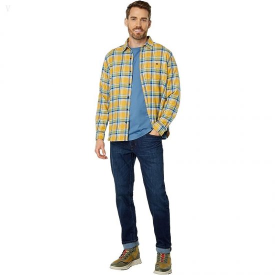 L.L.Bean Carefree Unshrinkable Tee with Pocket Long Sleeve Delta Blue ID-1ZAuFwtm