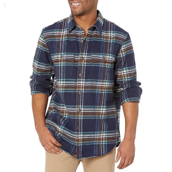 L.L.Bean Signature Chamois Print Navy Plaid ID-mkD2XHT6