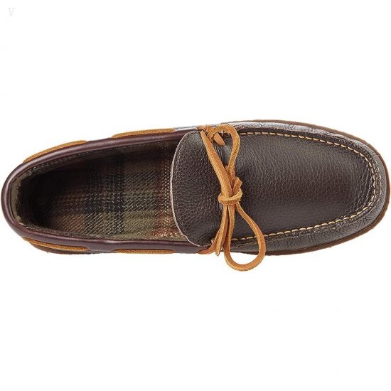 L.L.Bean Hand Sewn Slippers Flannel-Lined Brown ID-jYvSNsLH