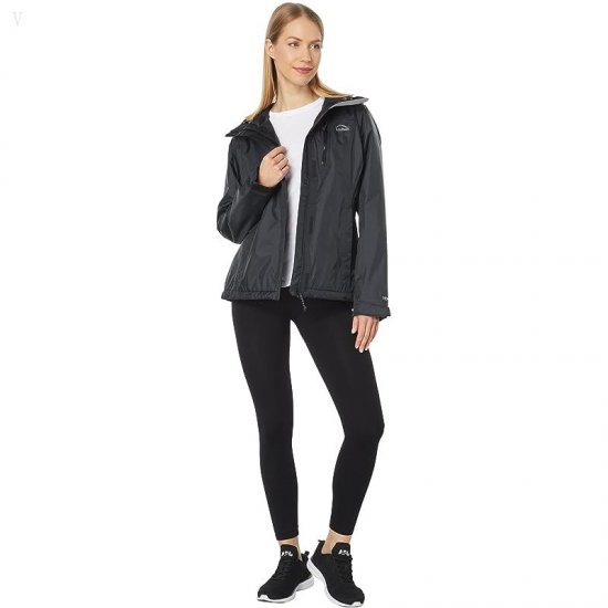 L.L.Bean Petite Trail Model Rain Jacket Fleece-Lined Black ID-li9z3Sev