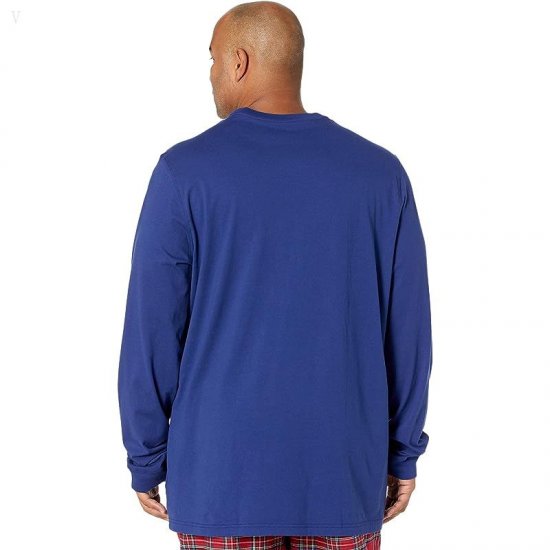 L.L.Bean Camp Pajamas Set Tall Deep Marine Blue ID-6UZFad4D