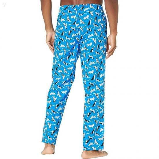 L.L.Bean Comfort Stretch Woven Sleep Pants Regular Light Ocean Dog ID-2D85Cqjn