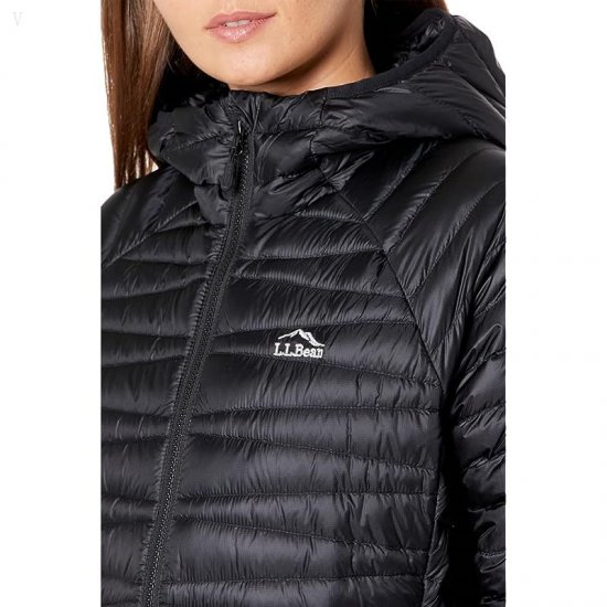 L.L.Bean Petite Ultralight 850 Down Sweater Hooded Jacket Black ID-Ti3FlUle