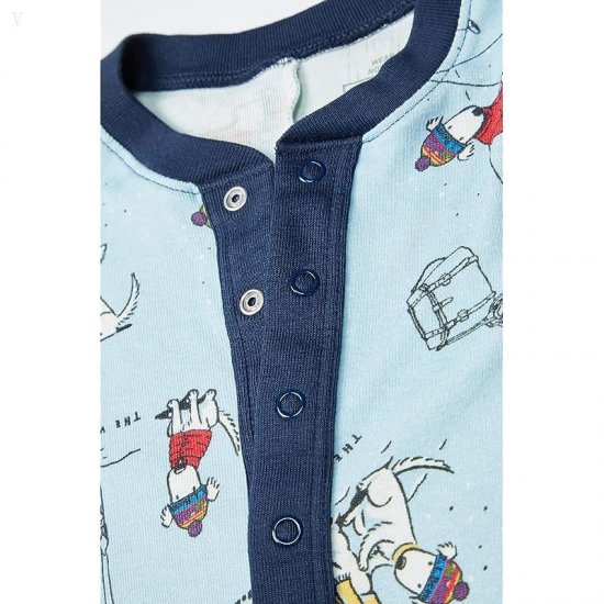 L.L.Bean Organic Cotton Fitted One-Piece (Little Kids) Celestial Blue Buddy the Dog ID-niUBIZtK