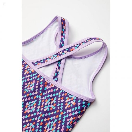 L.L.Bean Watersports Swim Tankini Shorts (Little Kids) Rich Purple Geo ID-JTS4iVf2