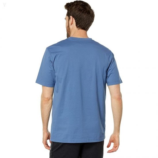 L.L.Bean Carefree Unshrinkable Tee with Pocket Short Sleeve Delta Blue ID-rotJJZFa
