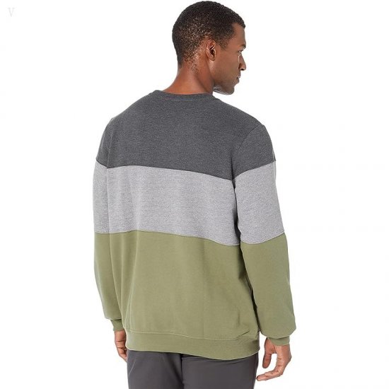L.L.Bean 1912 Sweatshirt Crew Neck Color-Block - Tall Deep Olive/Charcoal Heather ID-1CzfTLKW