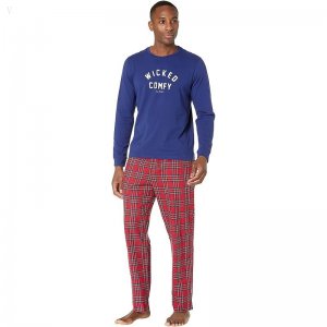 L.L.Bean Camp Pajamas Set Regular Deep Marine Blue ID-8OOuXDK0