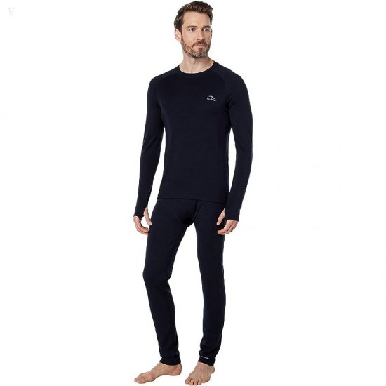 L.L.Bean Cresta Wool Midweight 250 Crew Top Dark Black ID-xI5VaBd9