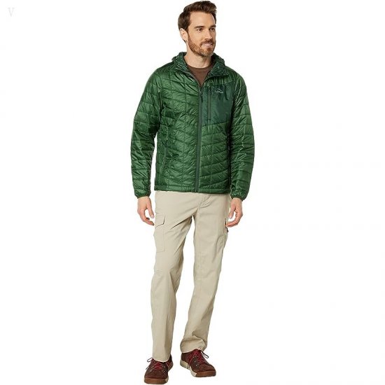 L.L.Bean Primaloft Packaway Hooded Jacket Regular Rain Forest/Deep Balsam ID-Ti2sc8RZ