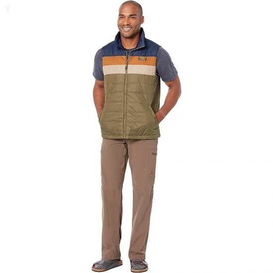 L.L.Bean Mountain Classic Puffer Vest Color-Block Kelp Green/Nautical Navy ID-g21QSg0G
