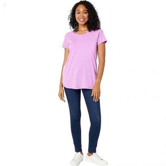 L.L.Bean Beyond Soft Crew Neck Tee Short Sleeve Lilac ID-0mntsRxl